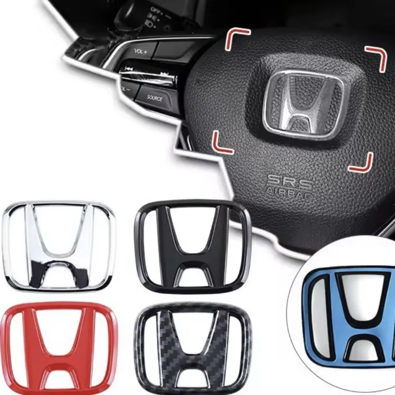 Adesivo Decorativo para Volante de Carro, 1 Peça, Acessório de Estilo Automotivo para Honda Civic CRV Accord Mugen Prelude FIT City CRZ CRX Jazz D