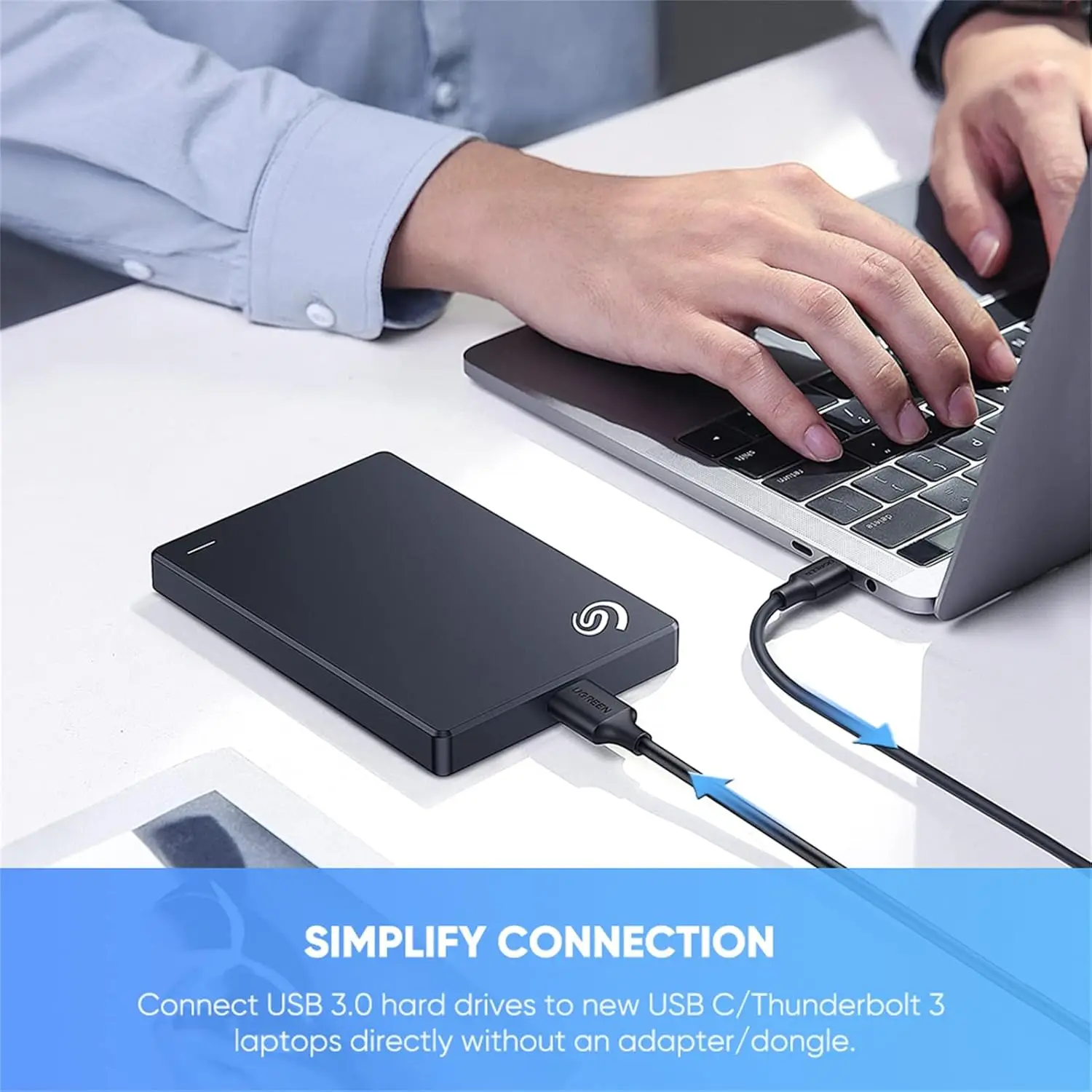 UGREEN USB C to USB 3.0 Micro B Cable Fast Charging and Sync Data Transfer Cord Compatible Galaxy WD External Hard Drive Camera