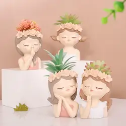 Pot de fleurs en silicone pour filles, beauté 3D, zone de bricolage, portrait fait maison, vase à fleurs succulentes, plâtre, gypse, moule en résine xy pour élection, décoration d'intérieur