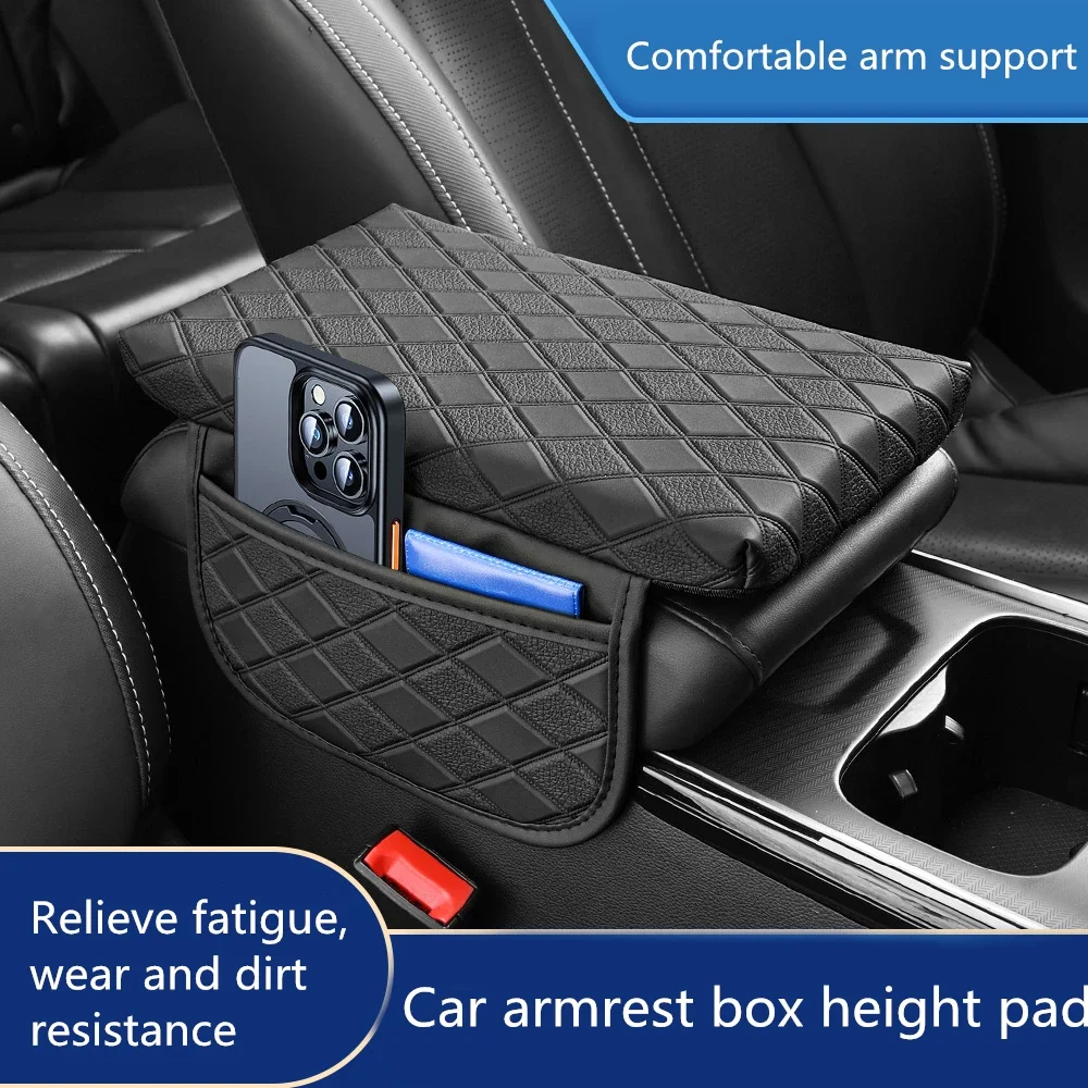 

PU Leather Car Armrest Mat Organizer Center Console Arm Rest Protection Cushion Auto Armrests Storage Bag Car Accessories