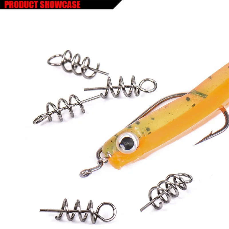 Hot Sell Fishing Hook Soft Bait Spring Centering Pins Fixed Latch Needle Spring Twist Crank Lock For Soft Lure Latch Accessories