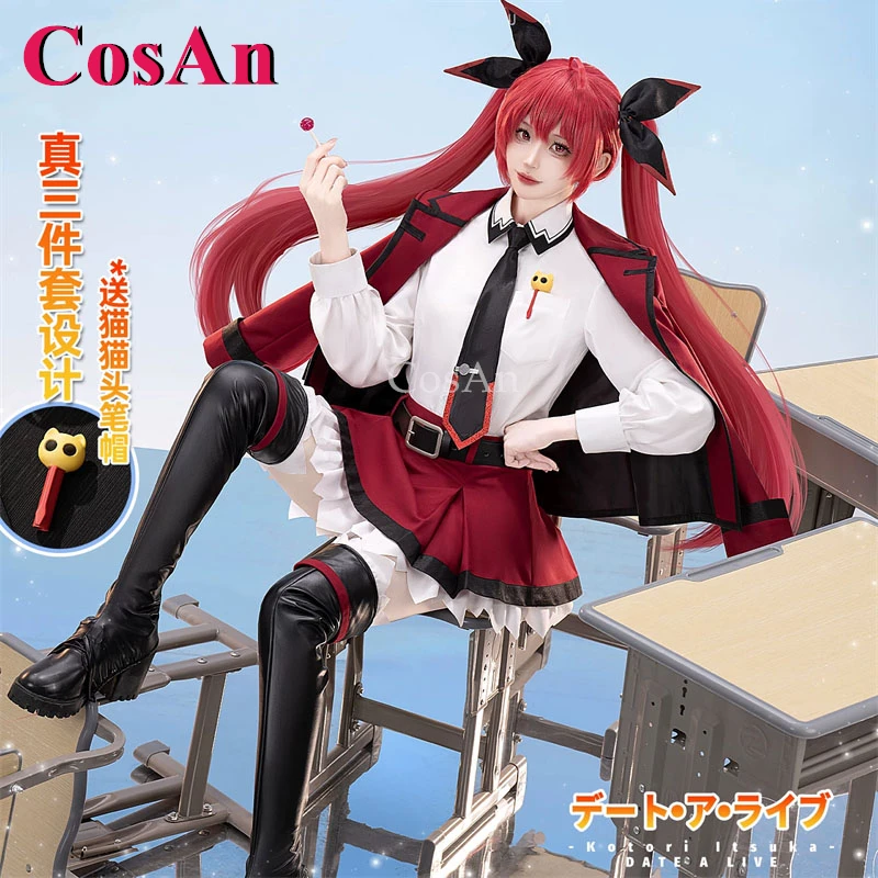 

Костюмы для косплея Kotori Itsuka из аниме Date A Live, модная униформа командира, очаровательная одежда для мероприятий и ролевых игр, размеры S-XL