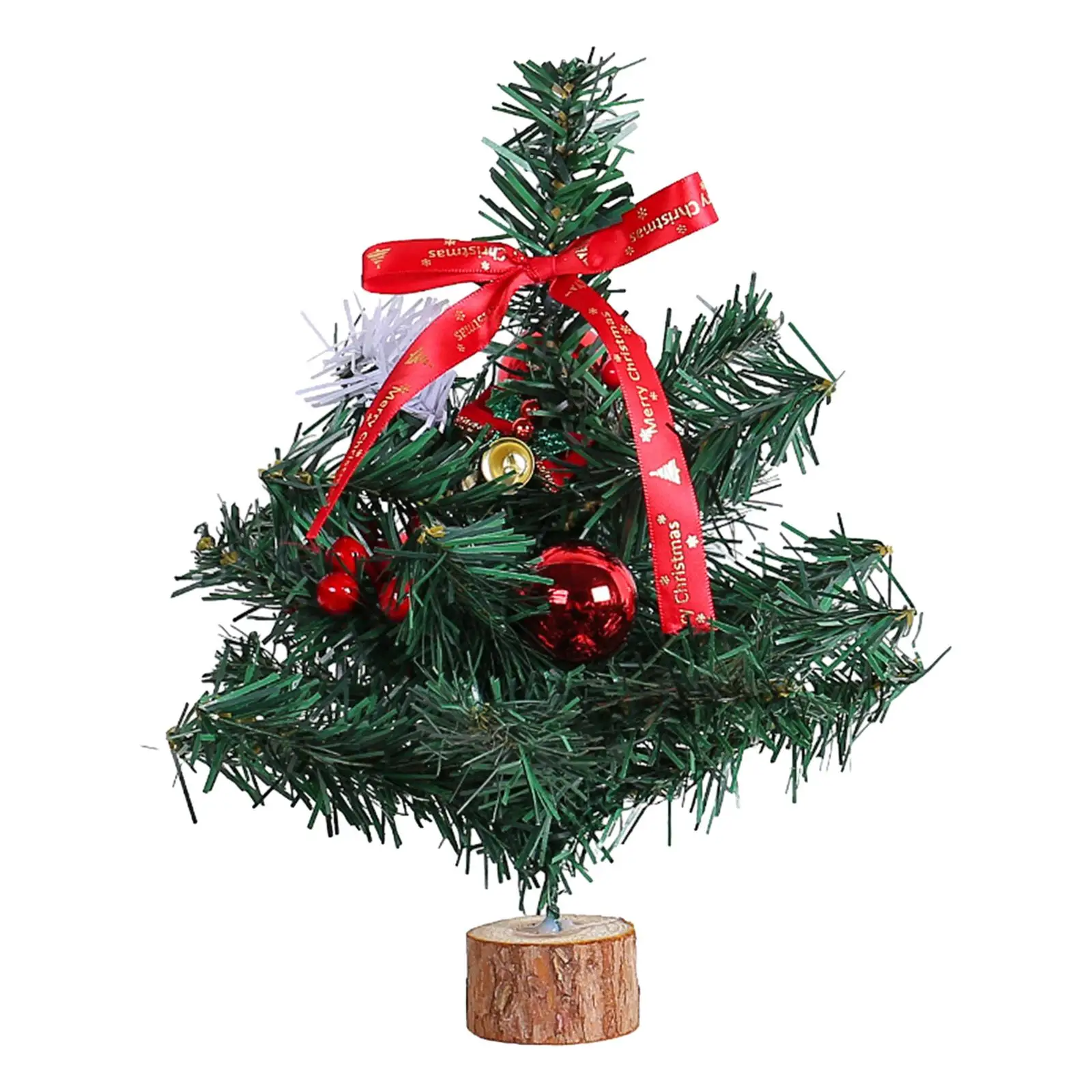 Miniárboles de Navidad de mesa, adorno navideño con base de madera, pequeño árbol de Navidad artificial para oficina, chimenea, estante