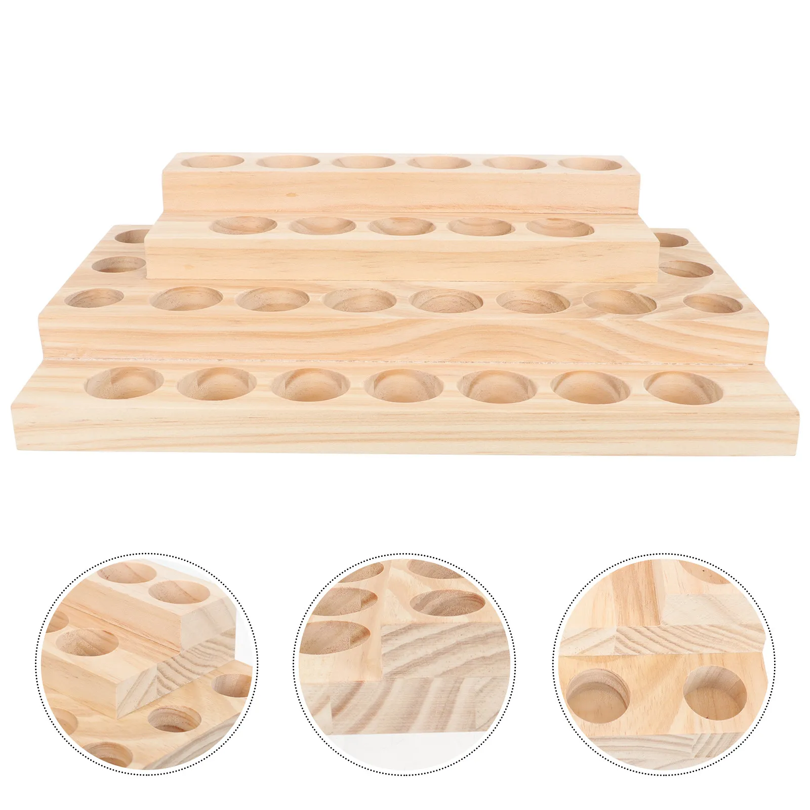 

1pcs 4-Layer Wooden Essential Oil Bottle Organizer Storage Box Display Rack For Desk Home Essential Oil Shelf Holder Case