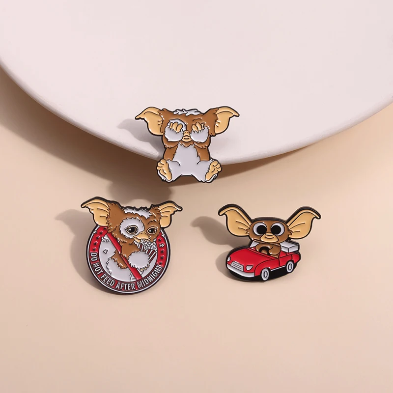 Creative Gremlins Enamel Pin Driving Car Brooches Metal Backpack Clothing Lapel Badge Jewelry Gifts For Kids Friends