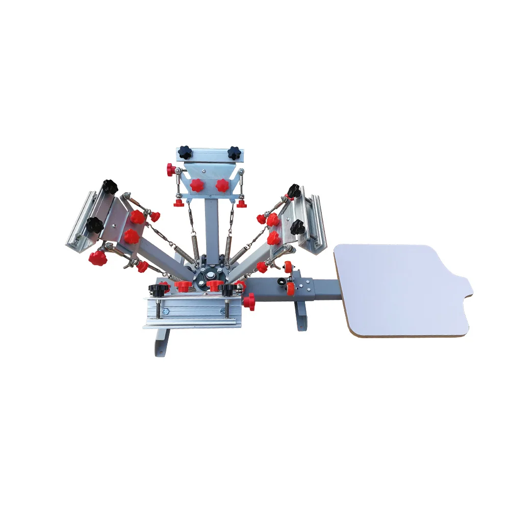 

US Stock 4 Color 1 Station Silk Screen Printing Press Printer Machine with Micro Registration For T-Shirt DIY Printing