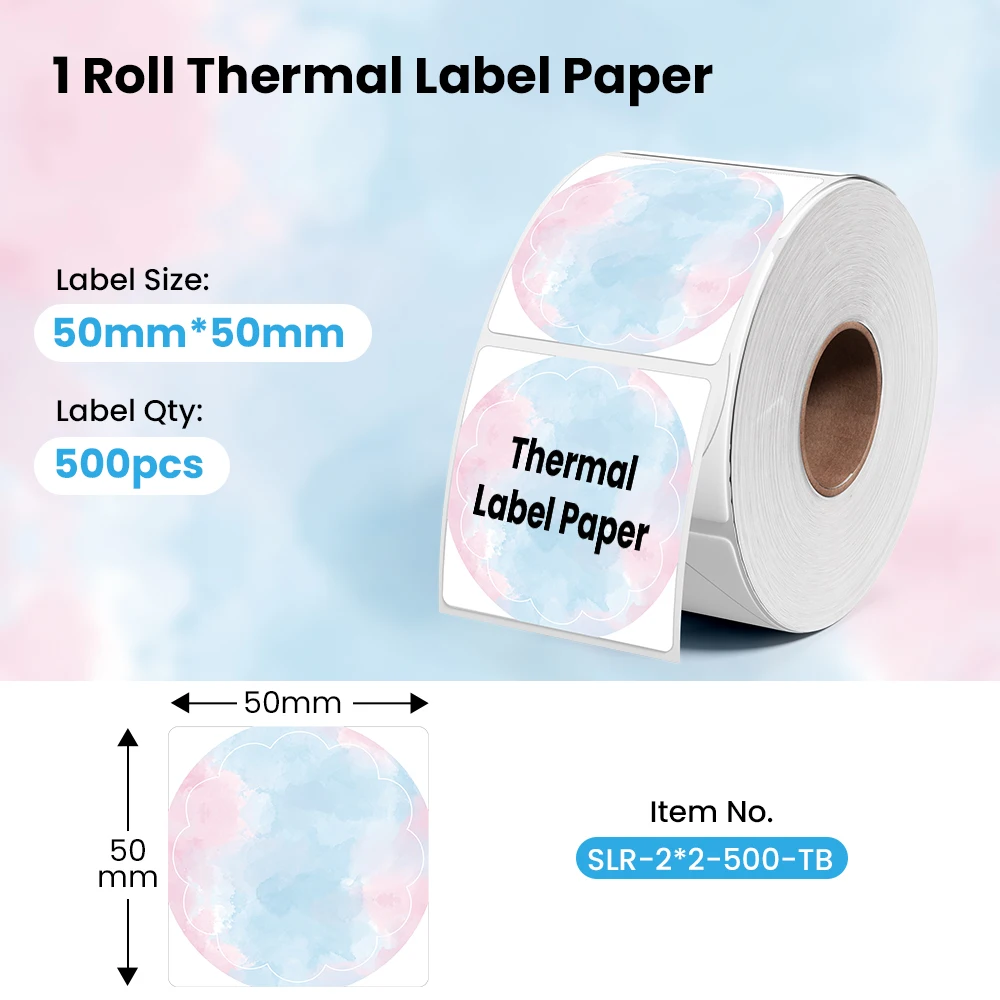 Direct Thermal Labels 750 Sheets 2"x2" Paper Roll Compatible with Shipping Label Printer 241BT/2410BT/D520BT etc. - High Quality