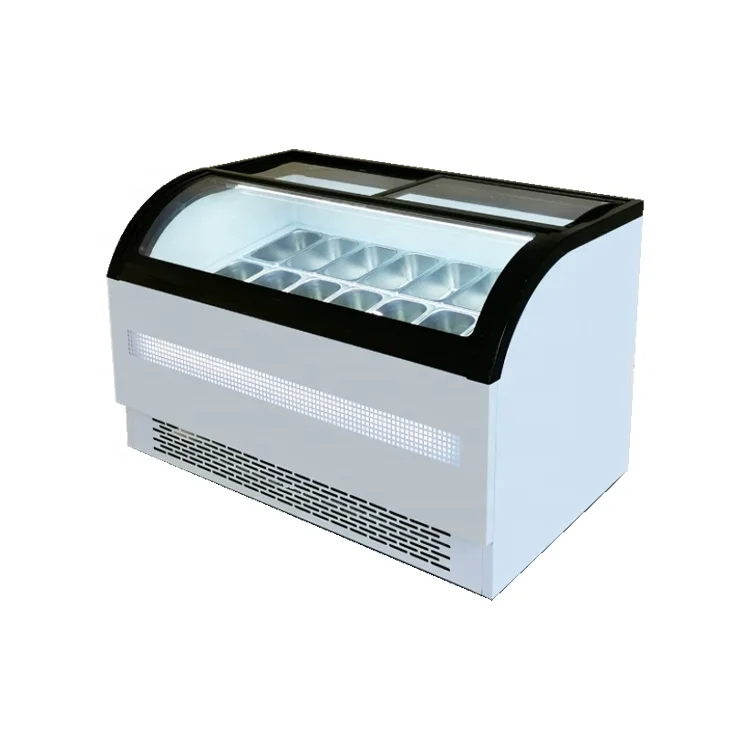 High Quality Commercial Ice Cream Cabinets Horizontal Display Cooler with Open Door Electric Heating Wire Fog Removal Cooling