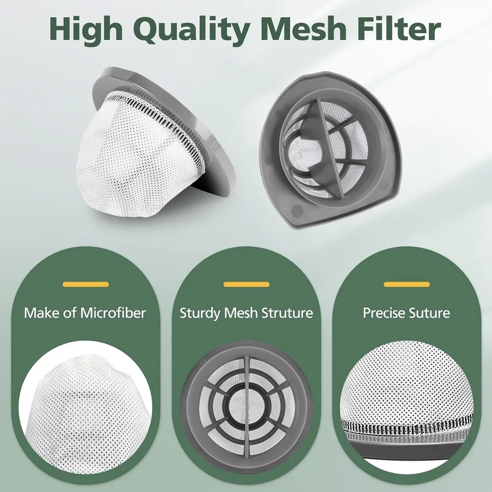 6 Pak 2033 Vervangingsfilter Compatibel Met Bissell 20331, 20333, 20334, 20336, 20339, 2033M,6 Mesh Filter 6 Schuimfilters