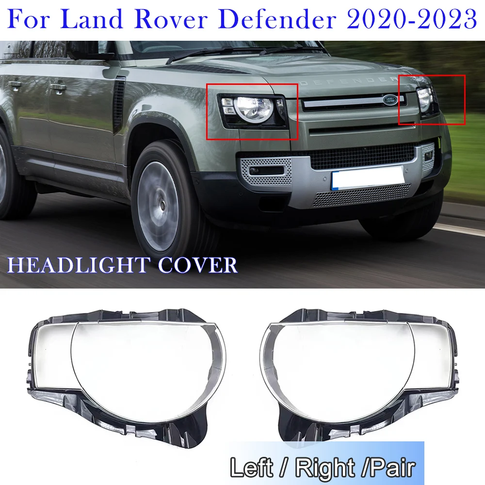 Car Headlight Cover For Land Rover Defender 2020 2021 2022 2023 Replacement Lampshade Car Accessories Lens Cover