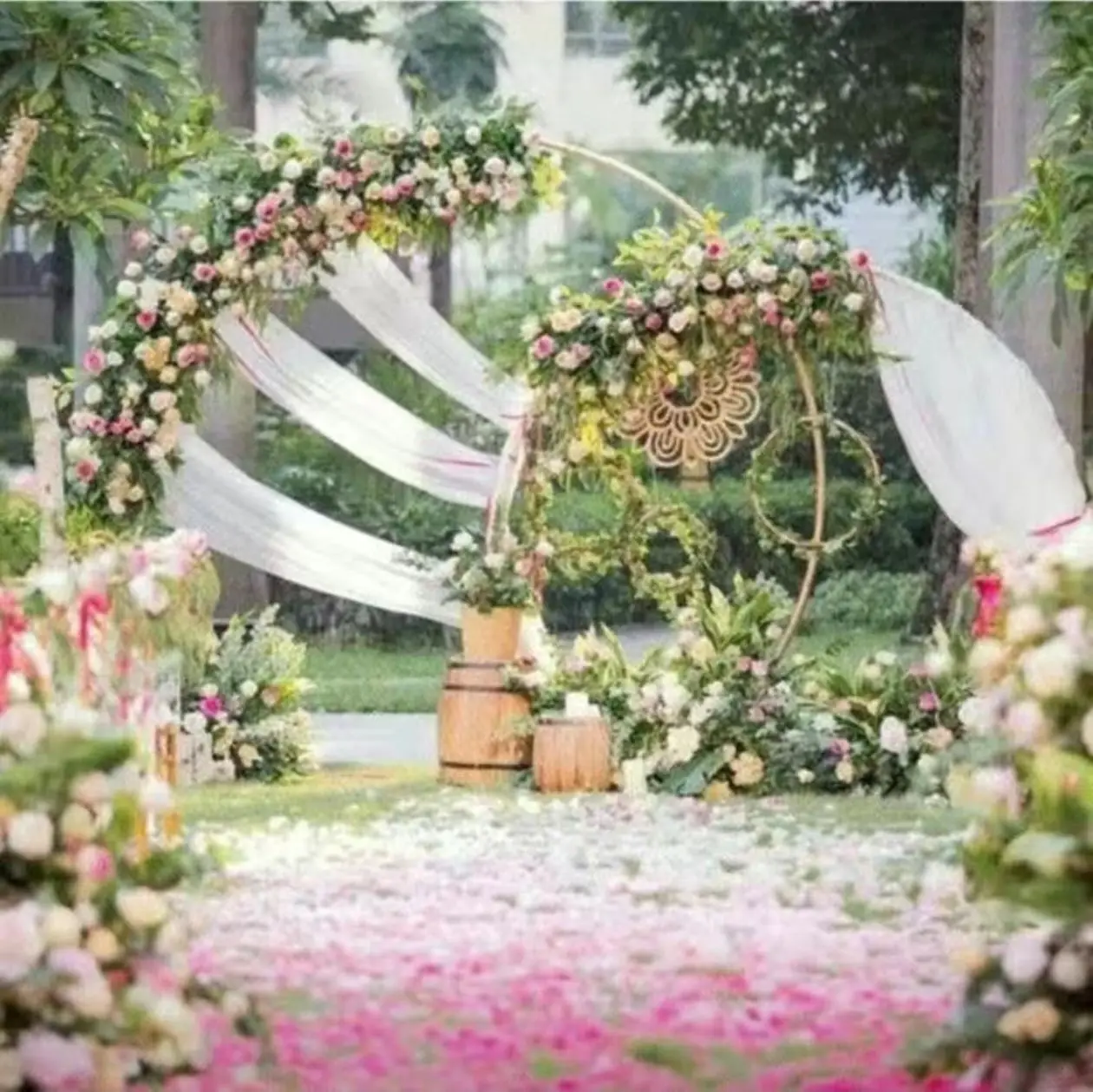 

Round Arch Backdrop, Metal Wrought Iron, Wedding Arch Background, Decorative Frame, Mall Flower Display Decoration