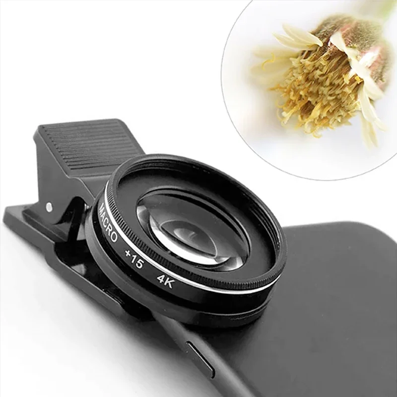 37MM 30X 4K HD Macro Lens  Professional Photography Phone Camera Lens Eyelashes Jewelry Diamond Macro Lens for Smartphone