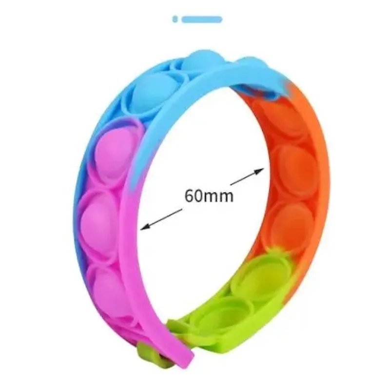 Silicone Pop It Fidget bulle Bracelet pousser bulles soulagement du Stress Fidget jouet soulager la Fatigue dépression détendre Pop cadeau pour les enfants