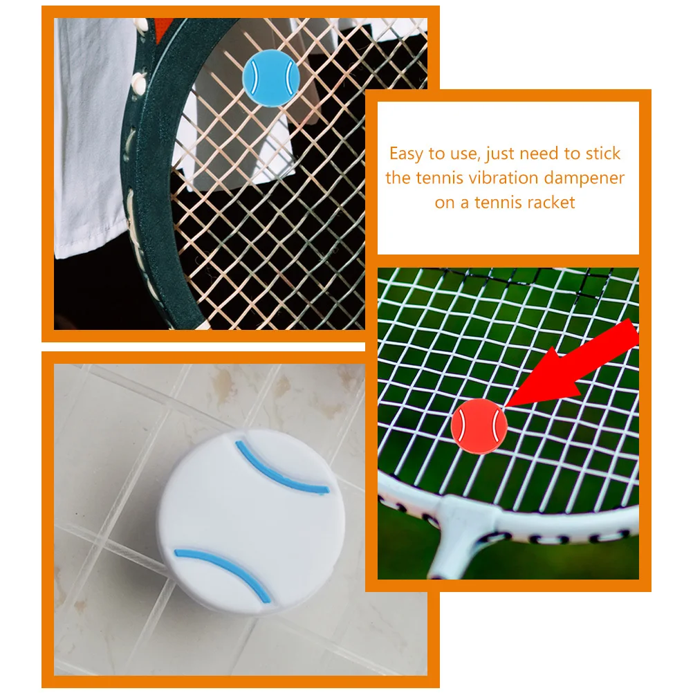 8Pcs Tennis Racket Dampener Silicone Shock Absorber Small Lightweight Tennis Vibration Dampener Unique Decorative Accessory