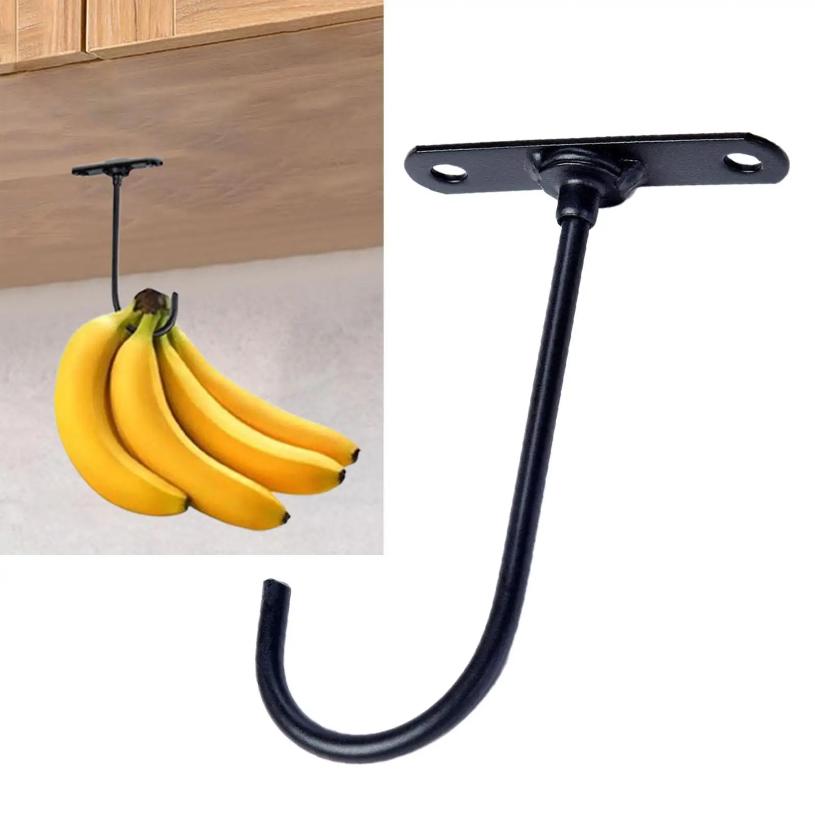 

Banana Hanging Hook Metal Hanging Fruit Basket Keep Bananas Fresh Multifunctional Storage Rack for Dining Table Counter Home