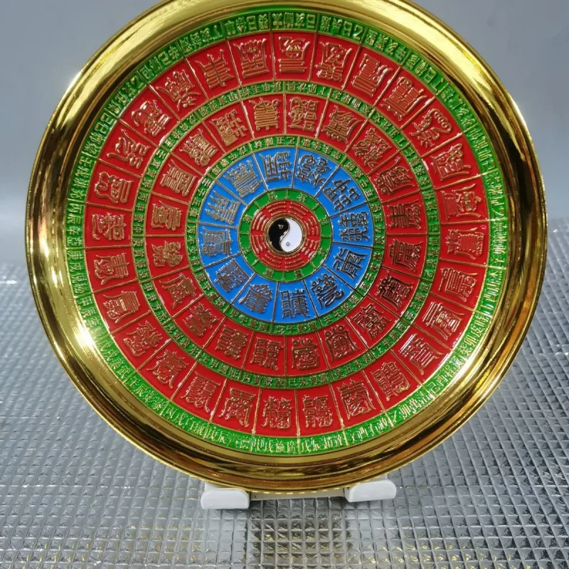 Colorful five elements and eight trigrams , entranceway decoration, retro copper plate with Tai Chi pattern, antique
