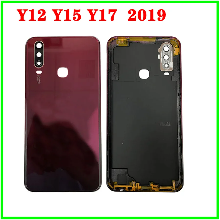 In Stock For VIVO Y12 Y15 Y17 2019 Middle Frame Back Battery Cover Door Housing case With Out Button Camera Lens