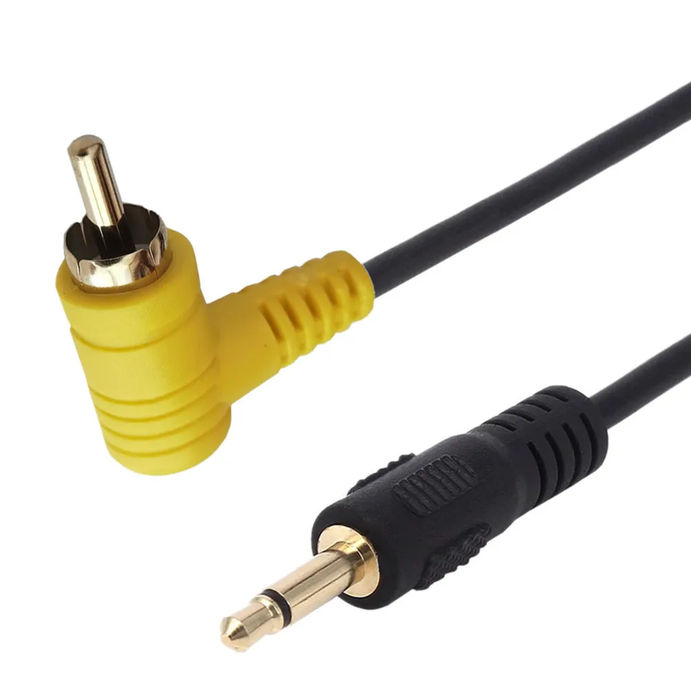 3.5mm do RCA kabel 90 stopni 3.5mm 1/8 cal Mono wtyk męski do RCA męska wtyczka 90 stopni przewód Audio pozłacane 1.8m