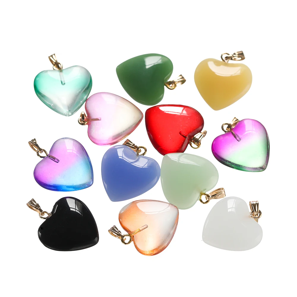 10Pcs Czech Crystal Glass Heart Beads Charms pendant DIY Handmade Jewelry Making Necklaces Earrings Supplies 20x22mm