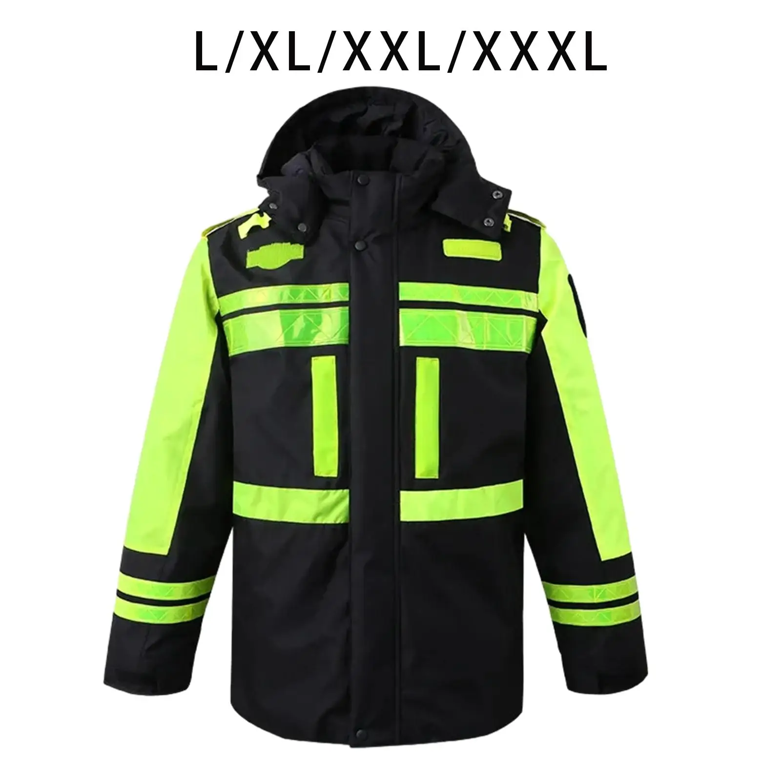 Winter Safety Jacket Comfortable Lightweight Waterproof High Visibility Detachable Hood and Liner Coat for Work Construction