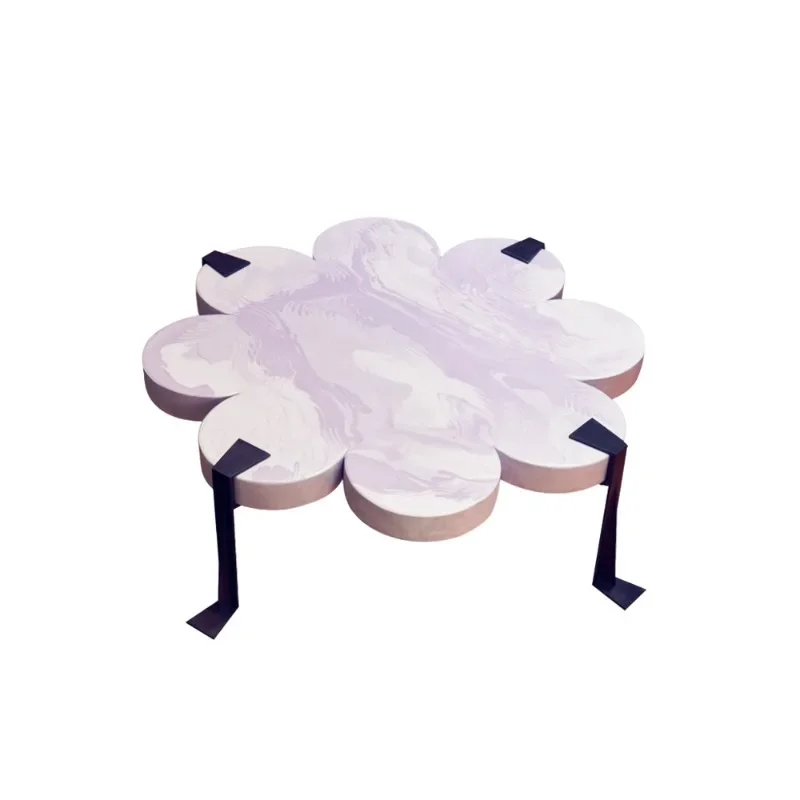 Pink flower resin edge table, sofa table