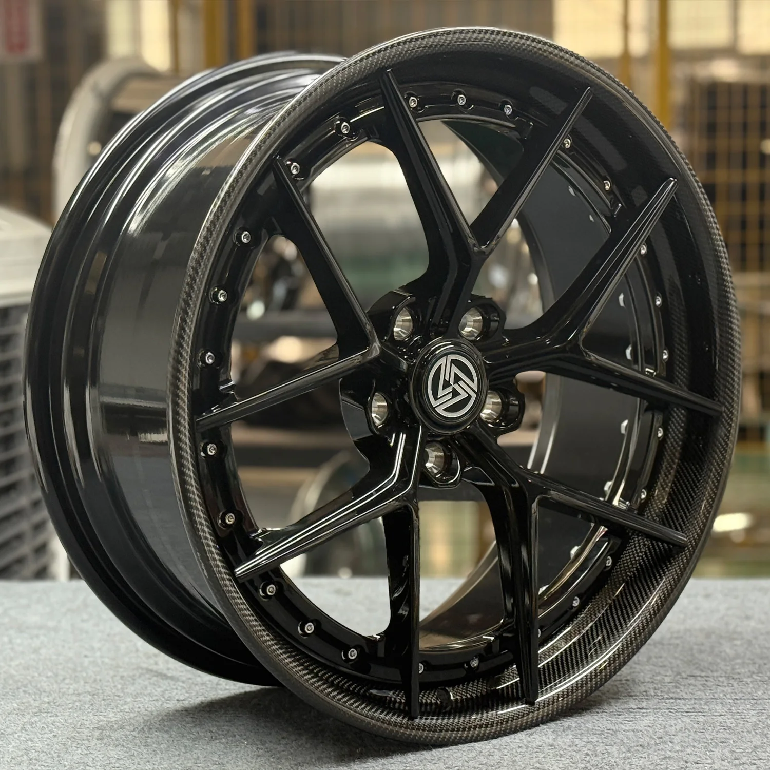 XL 2-Piece Carbon Fiber Wheel Deep Dish Concave Alloy Car Rim Custom Forged Racing Car Wheel 5x114.3 5x120 5x112 Wheels