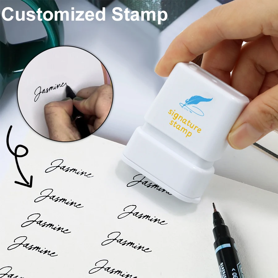 Custom Handwritten Signature Stamp for Business | Self Inking Address & Document Seals for Office, Logistics & Corporate Use