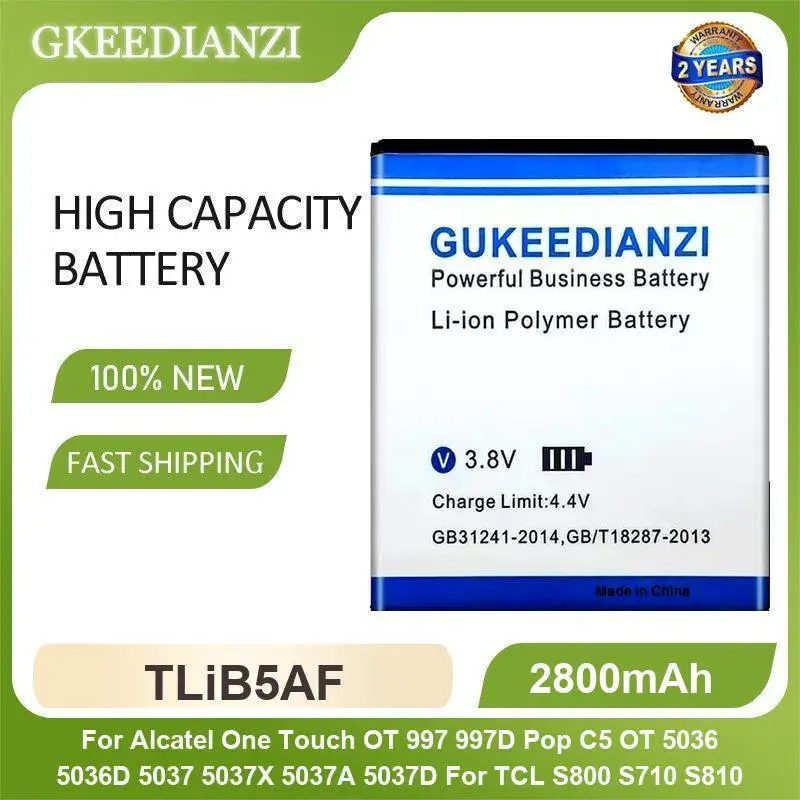 

Аккумулятор для Alcatel One Touch OT 997D Pop C5 Idol 4S 4 3 Mini X 5036 5037 OT-6070 OT-6070K TLiB5AF TLp030F1 TLP030F2 TLP026E2