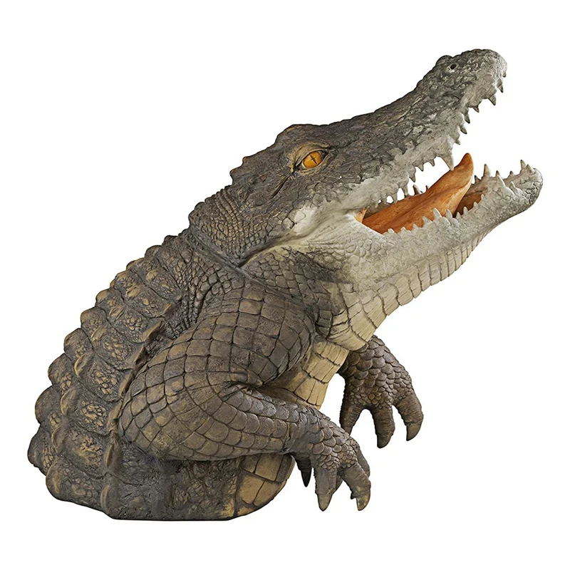 1 PCS Crocodile Head Courtyard Pond Floating Animal Ornaments Park Pool Simulation Ornaments Crocodile Ornaments