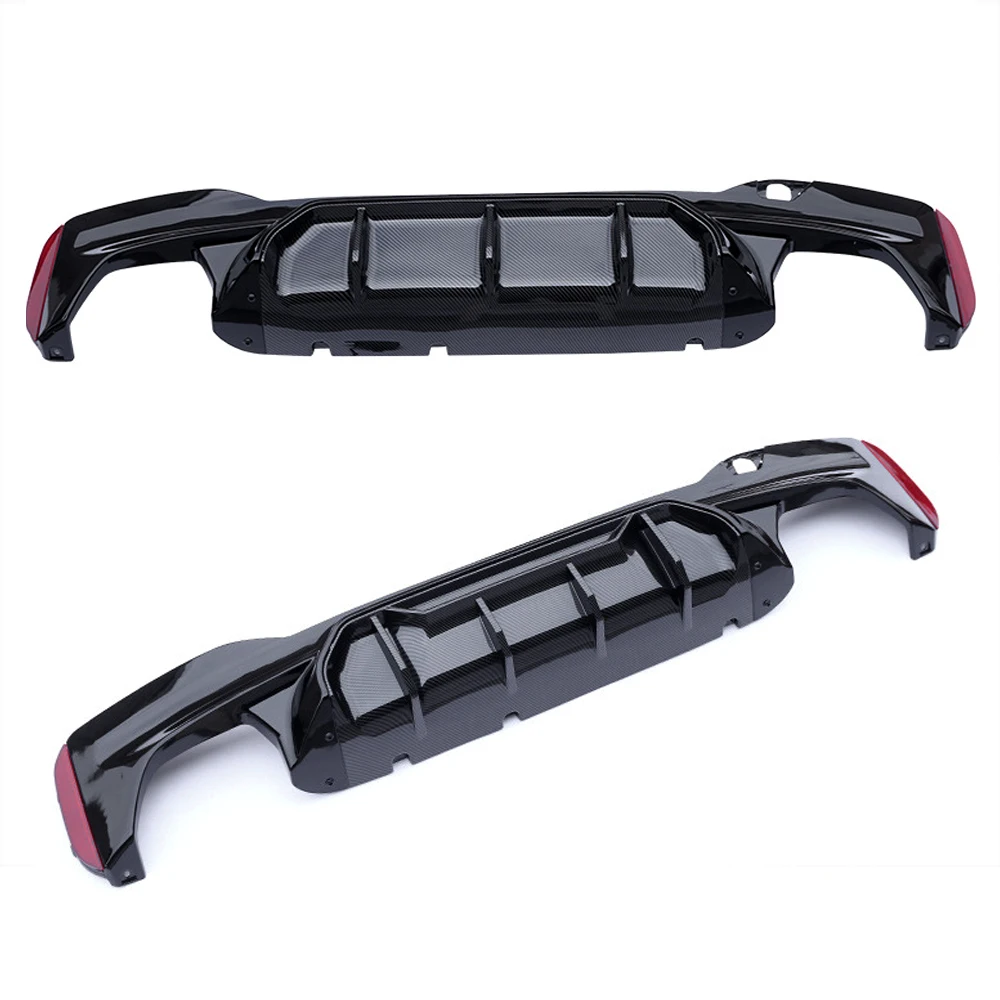 Black Carbon Fiber Look Rear Bumper Spoiler Diffuser for BMW 5 Series G30 G31 2017 - 2023 M Sport 520i 520e 530i 530e 540i M550i