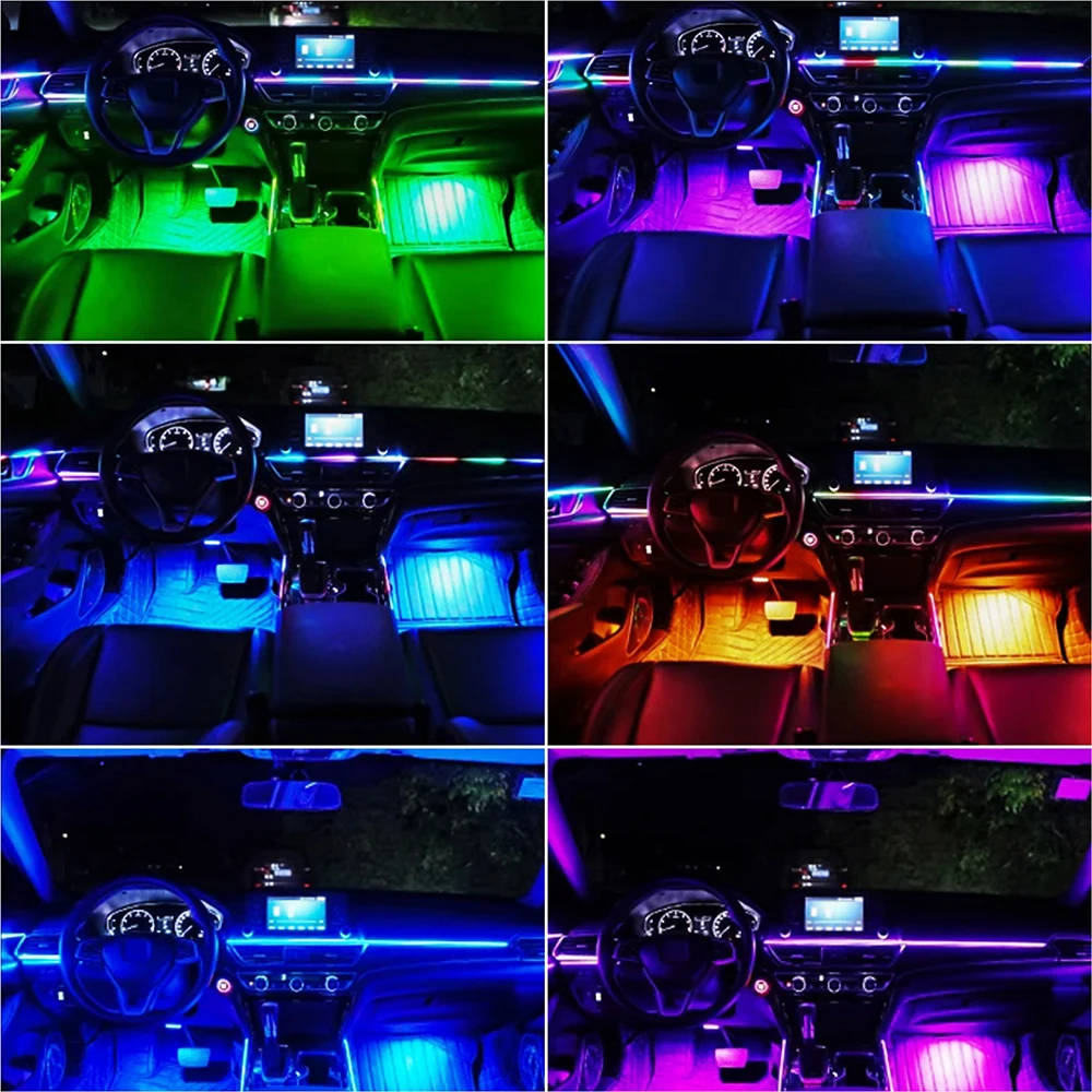 5 فولت USB WS2812 سيارة APP التحكم الإضاءة عدة المحيطة غاسل أضواء الداخلية المحيطة الاكريليك شرائط ضوء بلوتوث التحكمLED