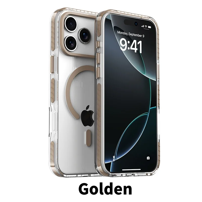 Luxuriöse, kontrastfarben gestreifte HD-Klarsicht-Handyhülle für iPhone 18 17 Air 16 E 15 14 Plus 13 12 Pro Max mit MagSafe-Magnetfunktion. – Detail 3