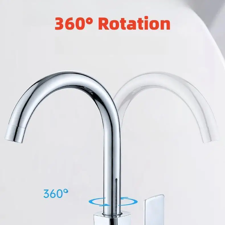 Household Electroplating Kitchen Faucet Ceramic Valve Core Vegetable Wash Basin Faucet Sink Cold & Hot Water Dual Use Faucet