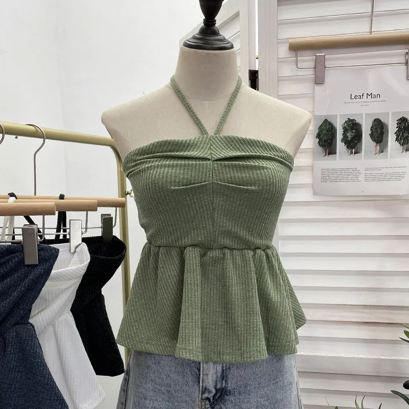 

Women's Sexy Off-shoulder Halter Neck Small Camisole Tube Top Skirt Waist Short Sleeveless Top Outer Wear Party Essential 88951