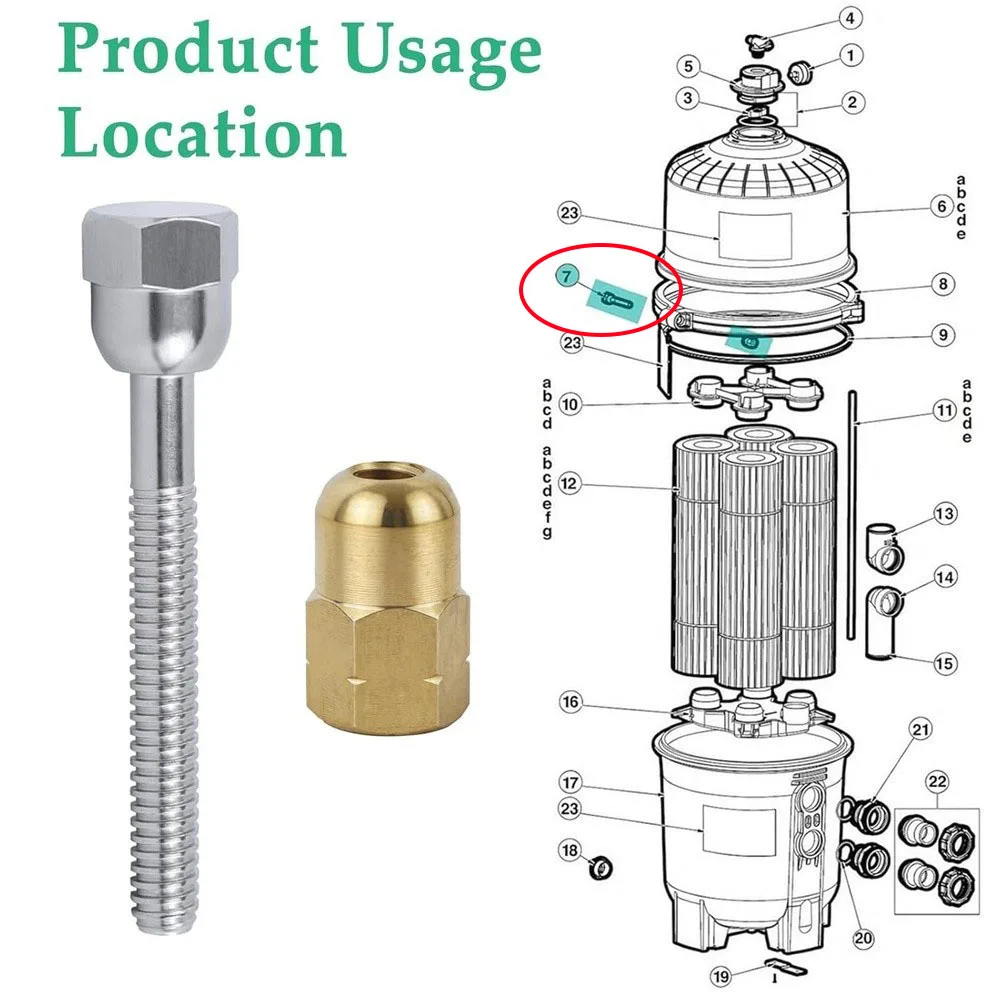 Clamp Nut And Bolt Replacement DEX2421J2 For Hayward Pro DE And Swim Cartridge Pool Filter Parts Accessories Hardware