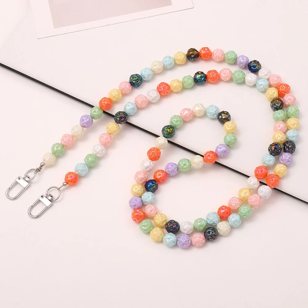 Crossbody Mobile Phone Strap Beads Beads Love Heart Mobile Phone Lanyard Universal Sweet Phone Hanging Chain