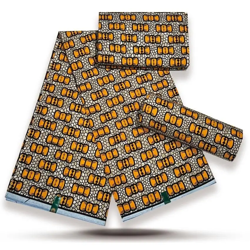 2025 شمع عالي الجودة 6 ياردات جديد رائجة البيع قماش طباعة شمع أفريقي 100% قطن نيجيري أنقرة تيسو كتلة طباعة باتيك