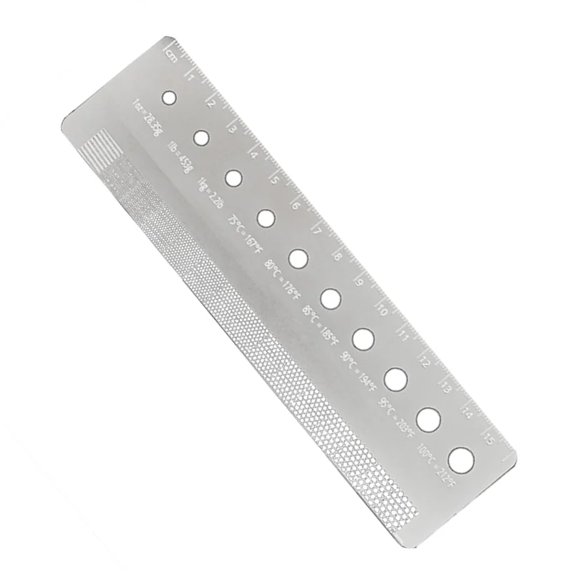 HGHO Grinds Reference Card Coffee Grinds Size Ruler Metal Grinds Size Reference Card Essential Tool Coffee Enthusias