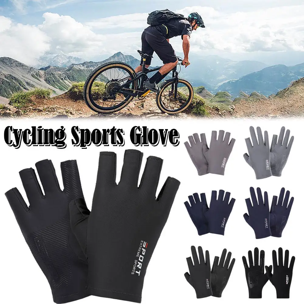 

Motorcycle Gloves Breathable Ice Silk Non-slip Anti-uv Glove Hand Gloves Fishing Protective Rider Outdoor Sports Finger T7s3