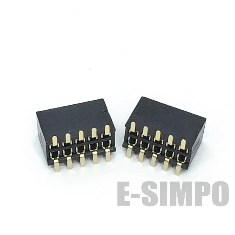 100pcs SMT 1.27mm Dual Vertical SMD PCB 2*3P 2X4P 2X5P 2X6P 2X7P 2X10P 2*12P PH4.3mm Gold Rohs Female Pin Header Connector