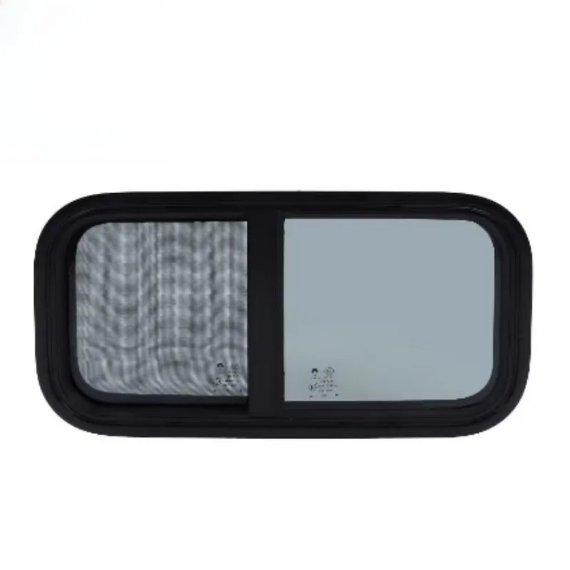 Left/Right Sliding Window for RV Camper Van Caravan with Aluminum Alloy Frame and Tempered Glass Rounded Rectangle Shape