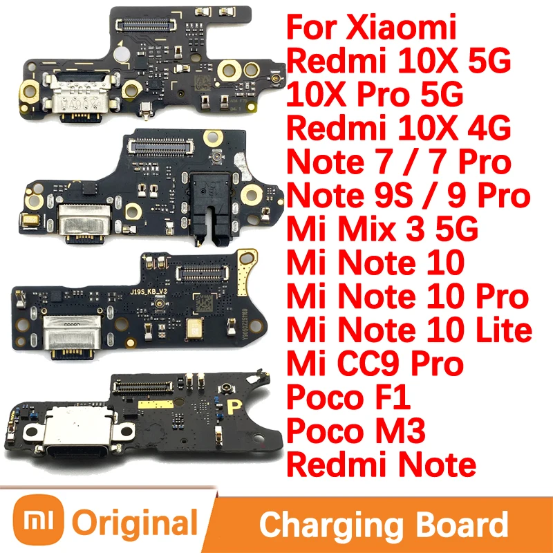 Original USB Power Charger Charging Port Board Dock Connect For Xiaomi Mix 3 5G Redmi 10X Pro Mi Note 10 Lite 7 9 9S F1 M3 Fast