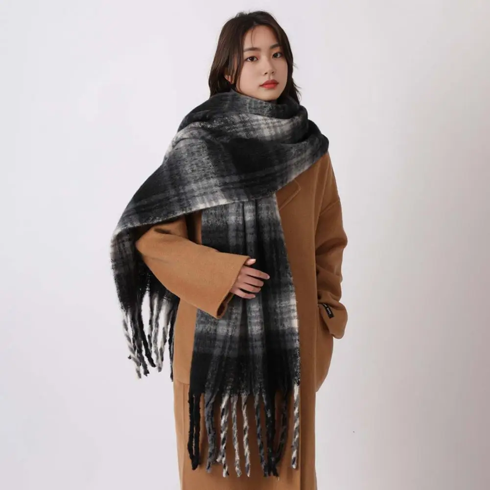 Stylish Women Scarf Oversized Plaid Scarves for Women Winter Shawl Wrap with Tassel Detail Stylish Style for Ladies for Women