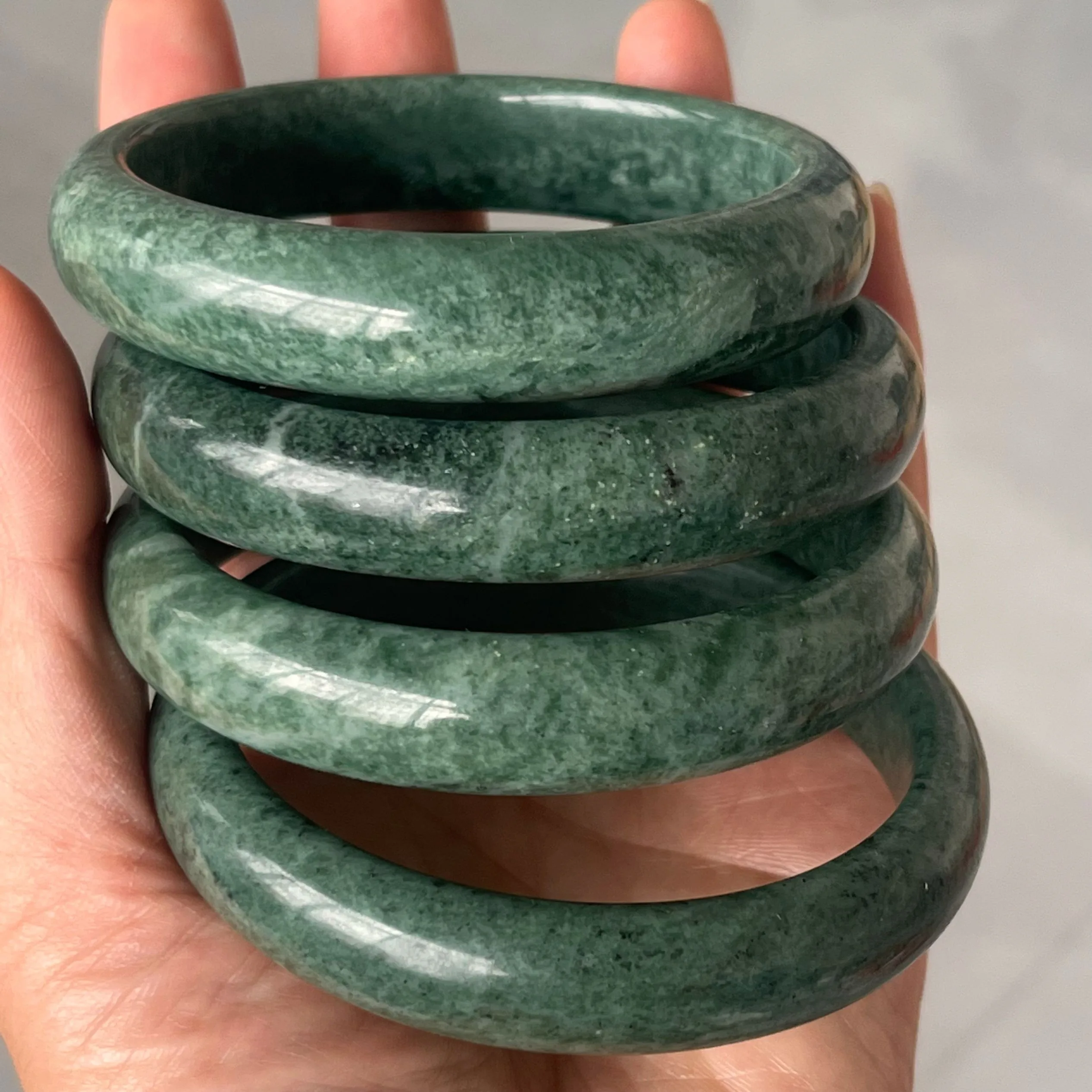 Women Green Jade Bangle Natural Stone Bracelet Healing Gemstone Fine Jewelry Genuine Myanmar Jadeite Burma Jades Bangles