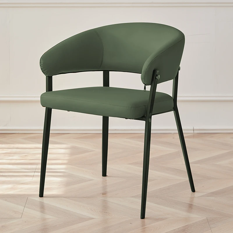 Makeup Handle Living Room Chairs Green Banquet Black Metal Legs Chairs Leather Comfort Floor Meubles De Salon Interior Furniture