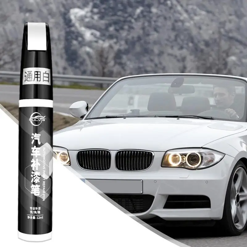 12ml Car Paint Scratches Repair Pen Brush Waterproof Paint Marker Pen Car Tyre Tread Care Automotive Universal Black White Gray