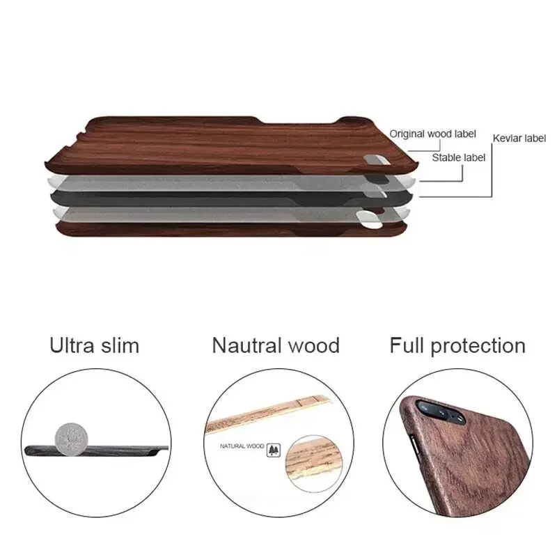 RosFrederick MAK-Coque arrière en bois véritable pour OnePlus, coque rigide ultra fine, bois de luxe, GANY de salle de bain, 256, 12, 11, 12R