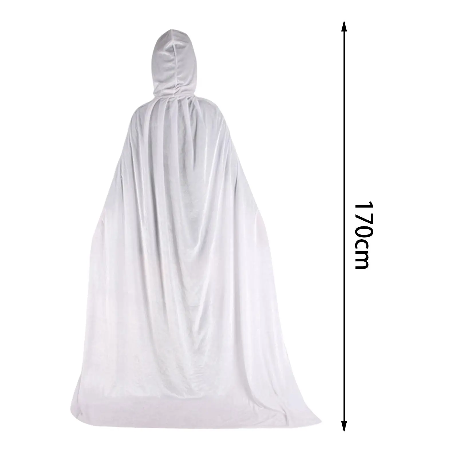 Velvet Hooded Cape Long Cloak Cosplay Costume Medieval Style for Halloween Role Play Dress Up