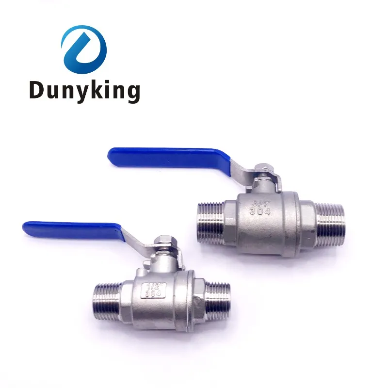 External Thread Stainless Steel 304 2P Full Port Ball Valve With Vinyl Handle Thread Valves Water Switch DN8/10/15/20/25/32/40