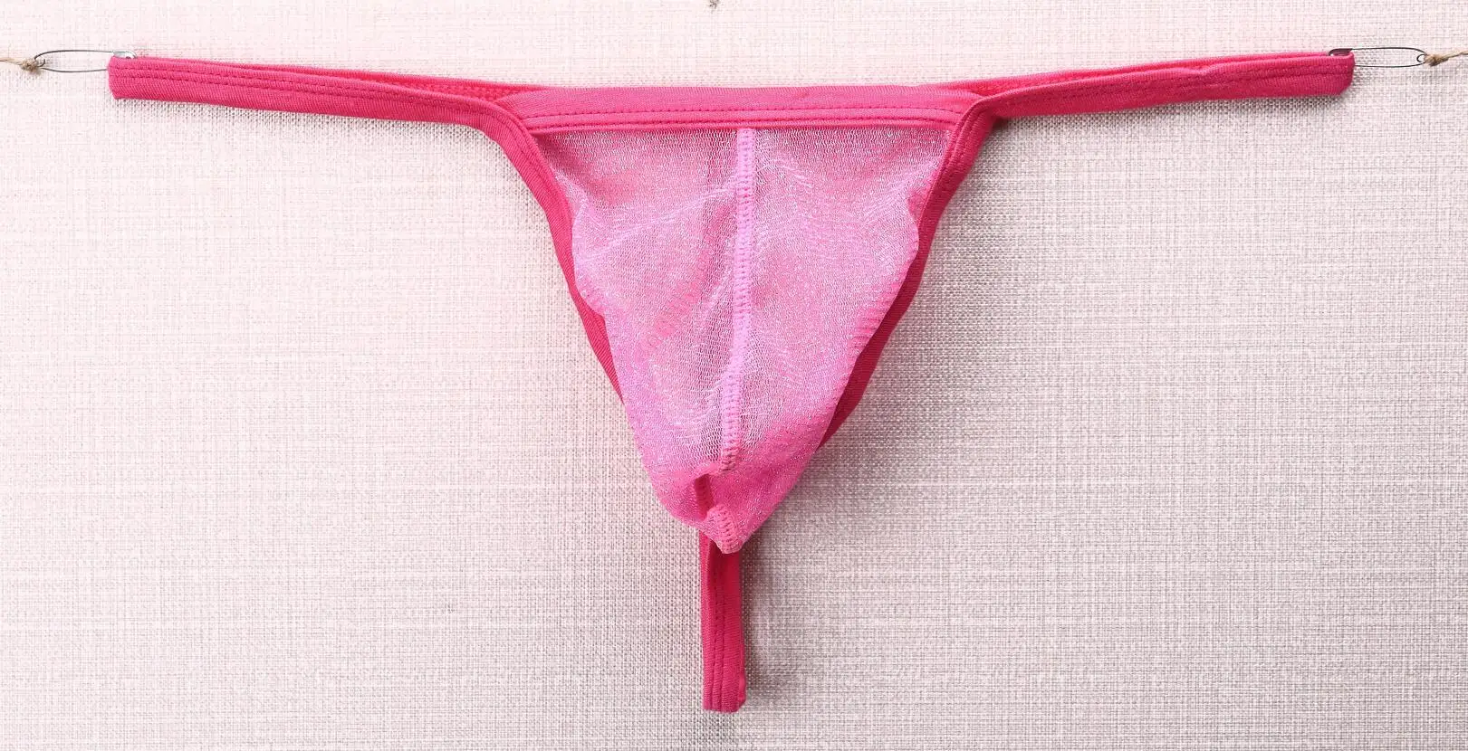 2025 ملابس داخلية للرجال منظور أوروبي وأمريكي حقيبة شبكية رفيعة منخفضة الخصر سراويل T واحدة E080